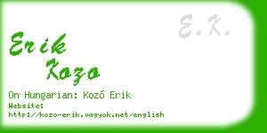 erik kozo business card